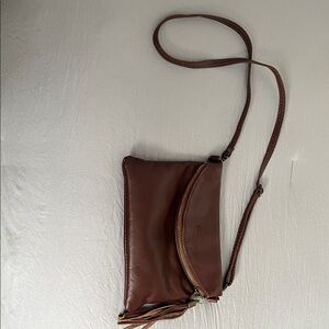 Elegant Brown Leather Crossbody Bag